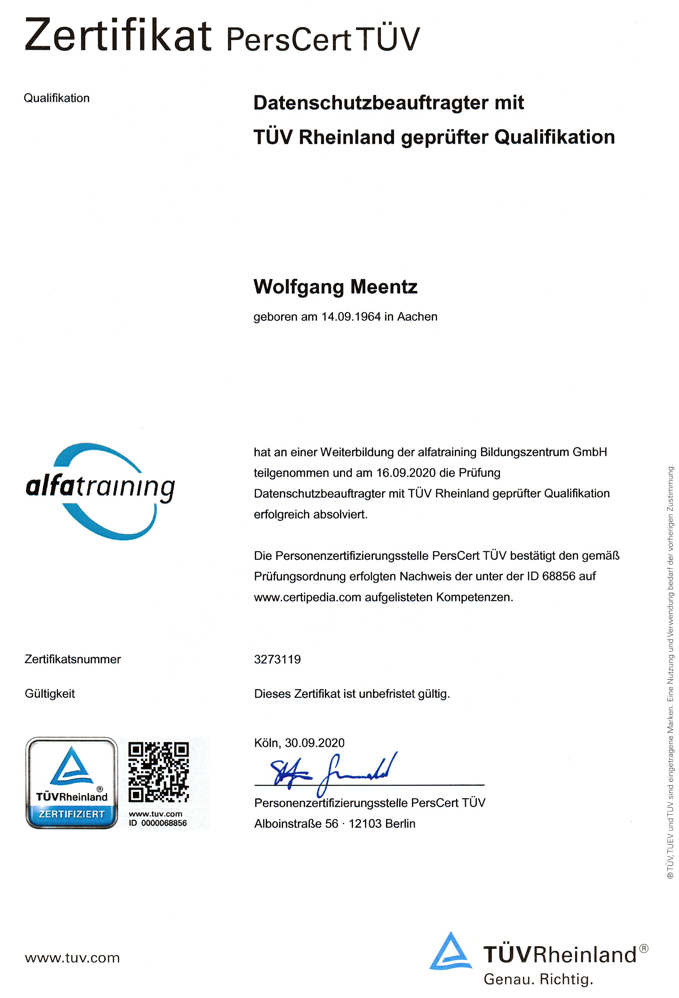 Datenschutzbeauftragter (TÜV)